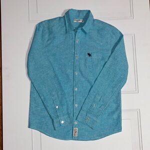 Abercrombie Kids Size 15/16 long sleeve, casual, button down blue shirt, NWOT